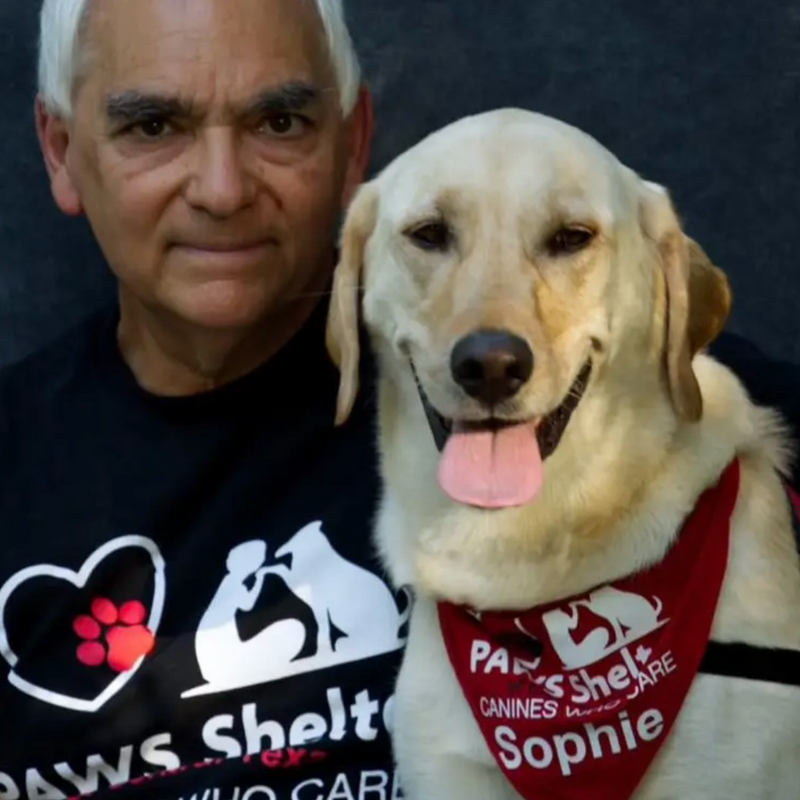 John & Sophie — Canines Who Care therapy dog team