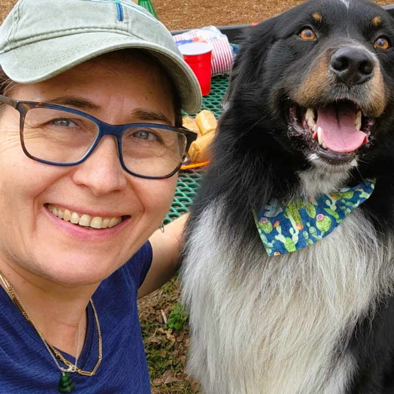 Virginia & Chamito — Canines Who Care therapy dog team